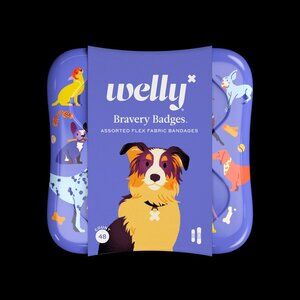 Welly Flex Fabric Bandages, Dog Pattern Bravery Badges for Kids, 48 Assorted SZ